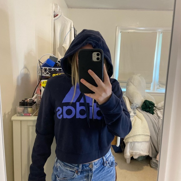 Blue Adidas Cropped Sweatshirt - Picture 7 of 7